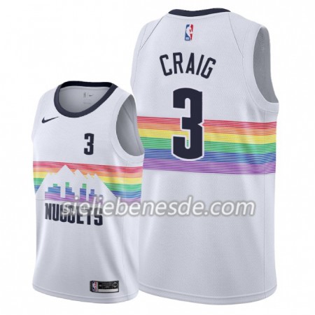 Herren NBA Denver Nuggets Trikot Torrey Craig 3 2018-19 Nike City Edition Weiß Swingman
